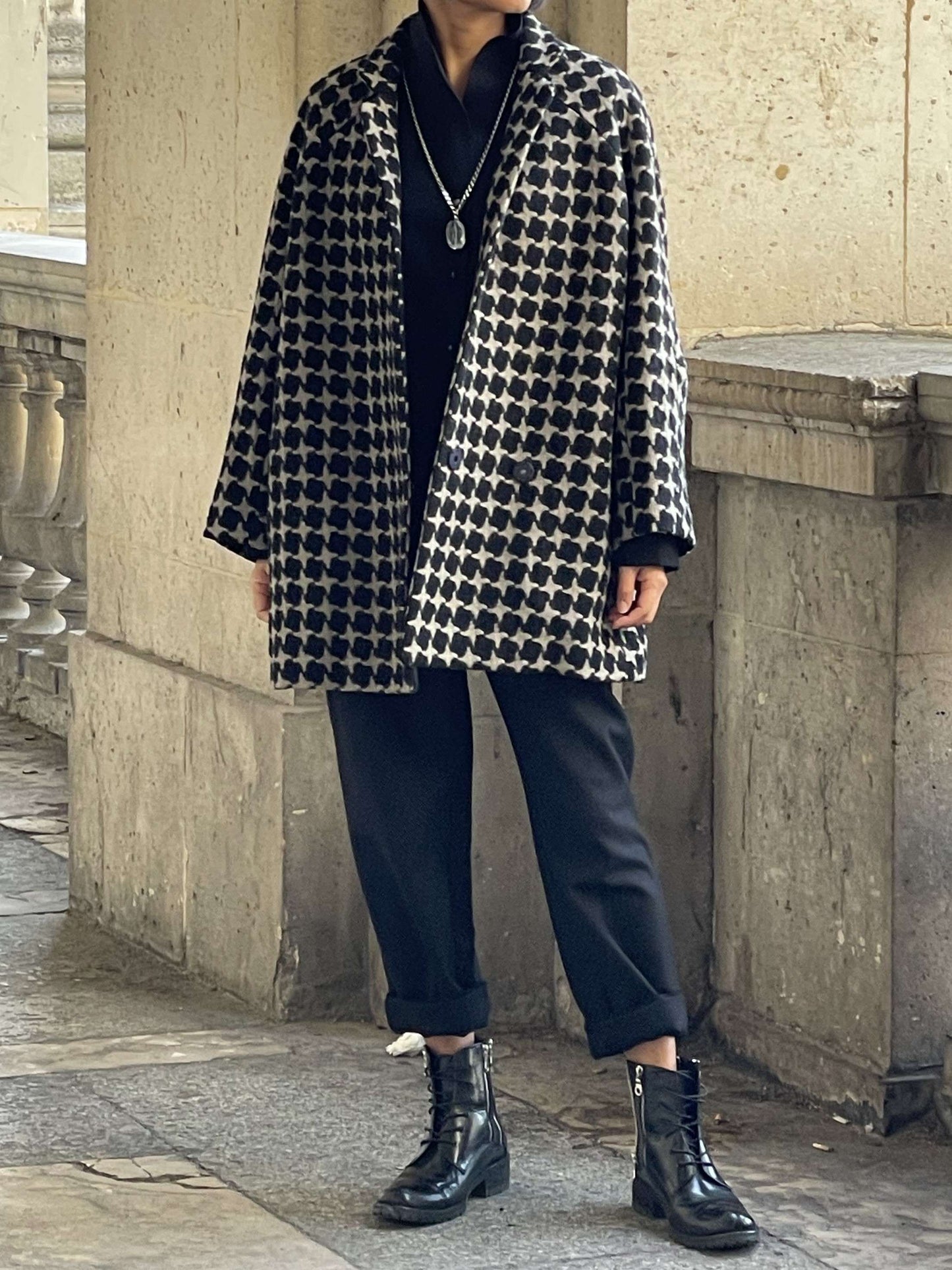 Manteau Motifs Pied-de-poule