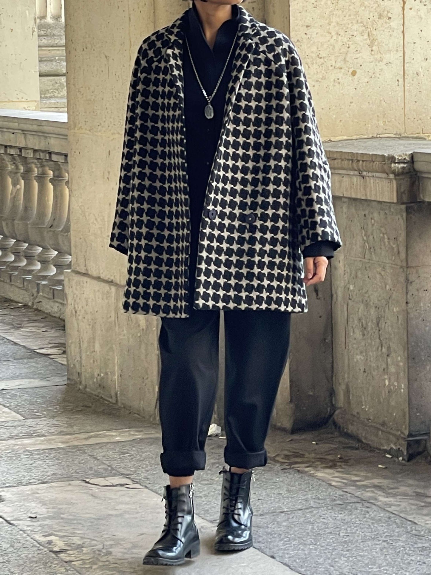 Manteau Motifs Pied-de-poule