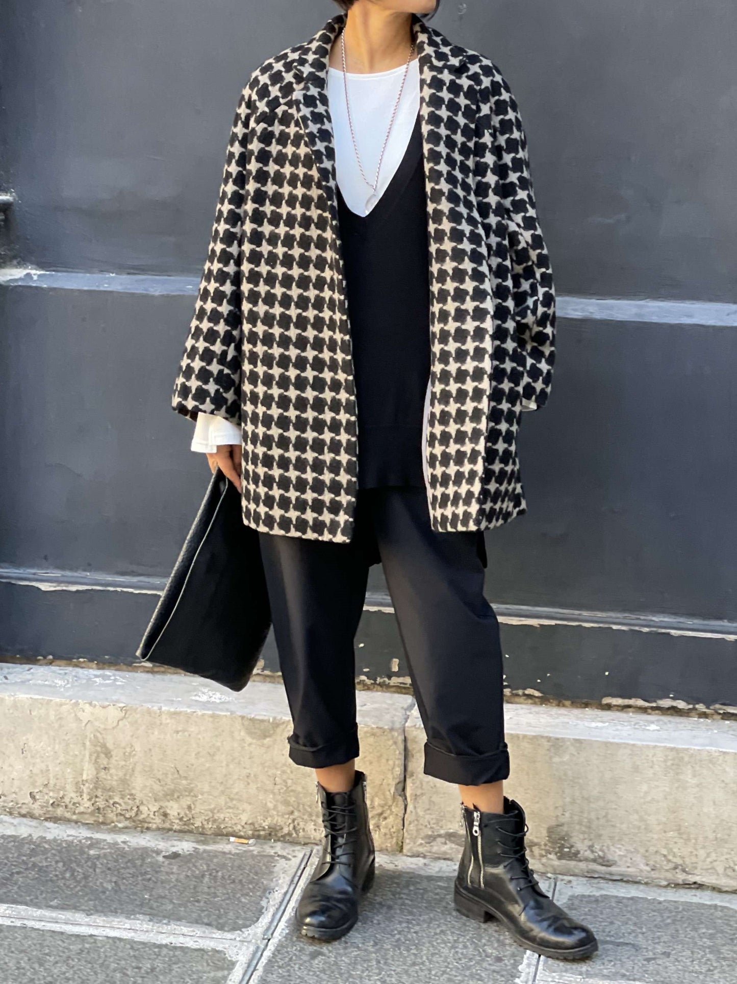 Manteau Motifs Pied-de-poule
