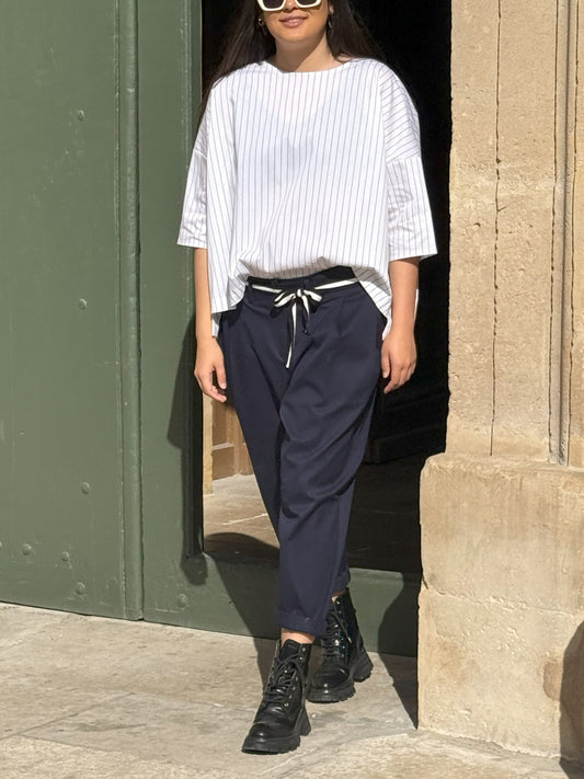 Blouse rayures noires