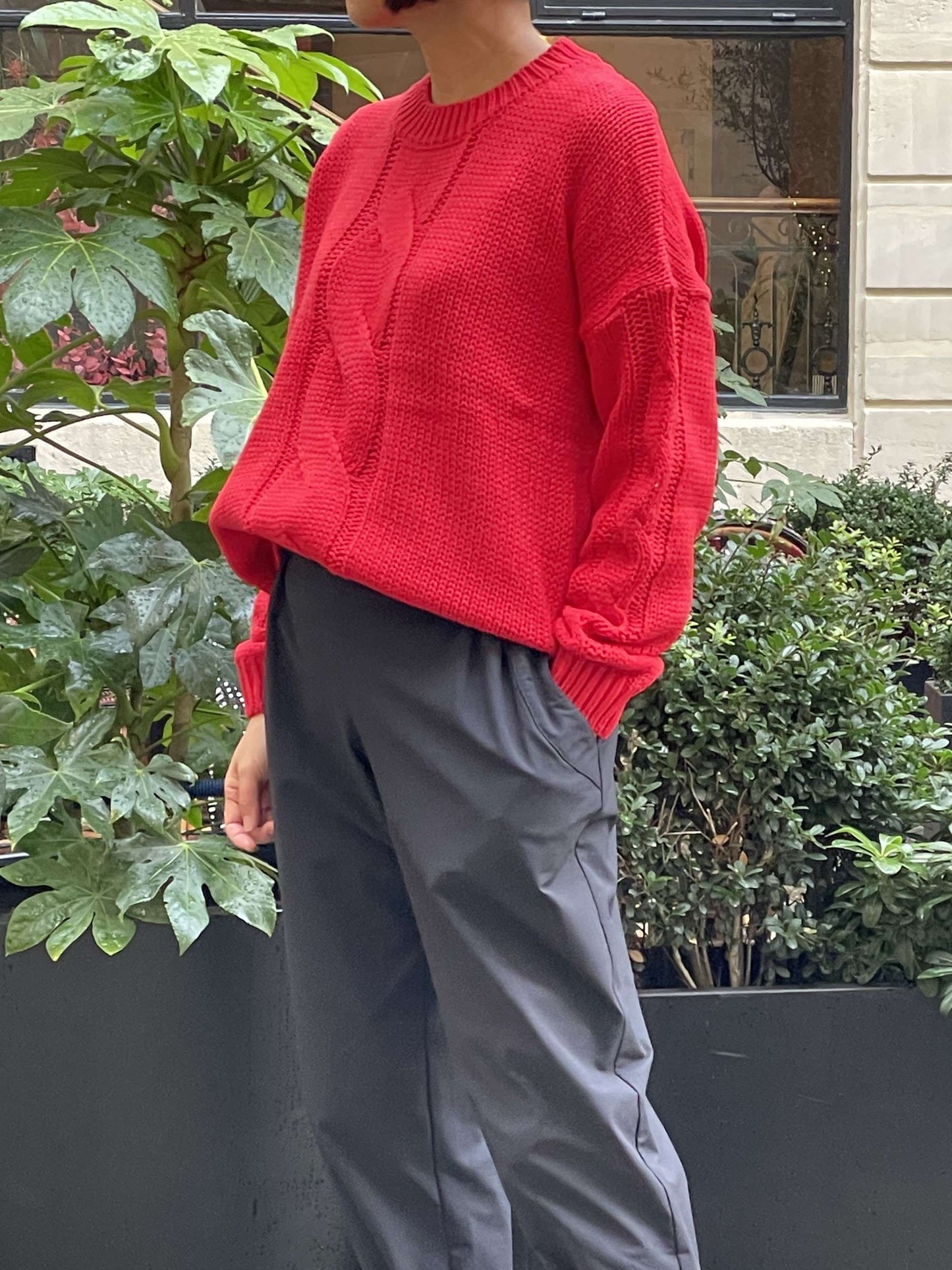 Pull classique marron