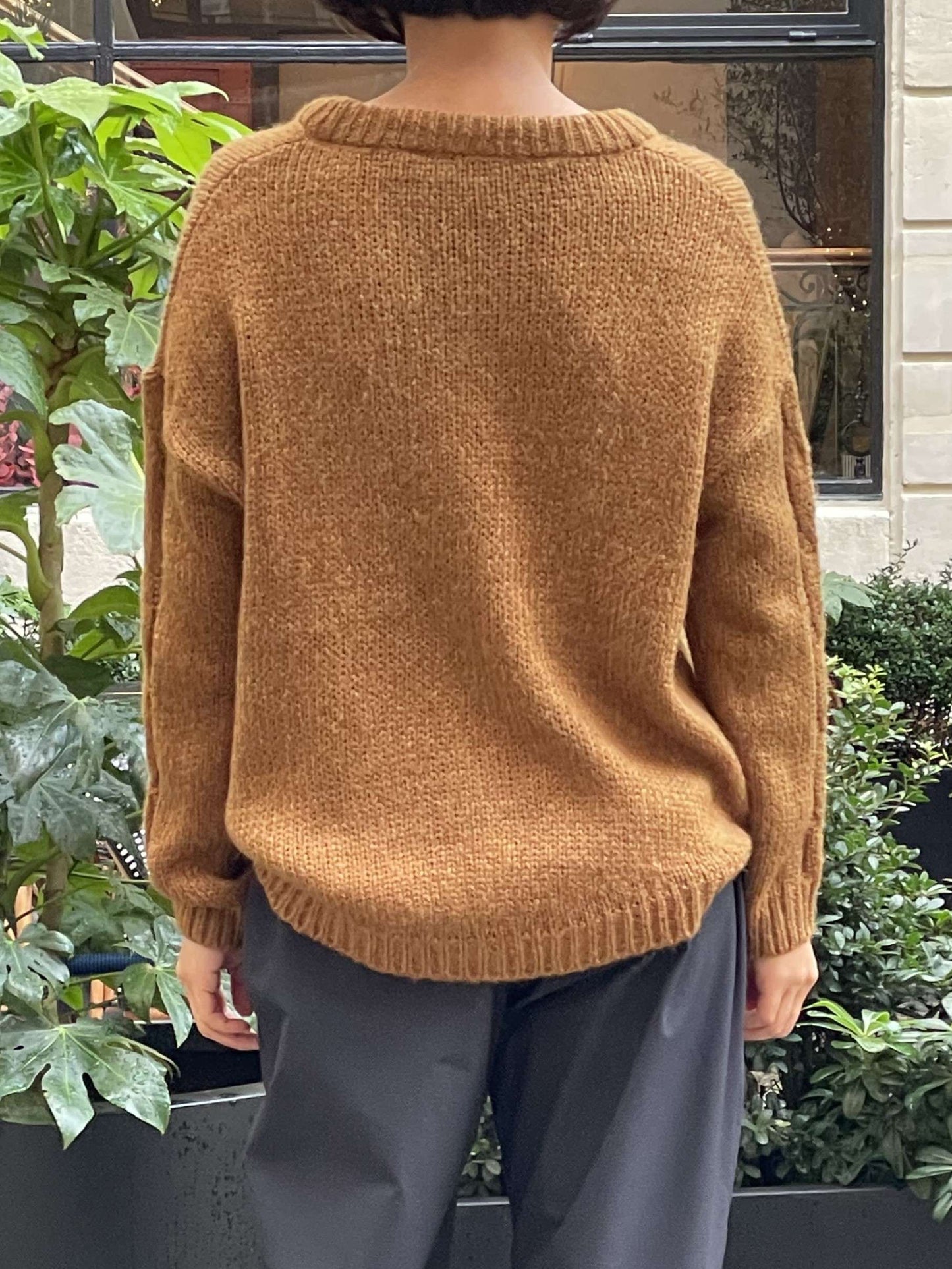 Pull classique marron