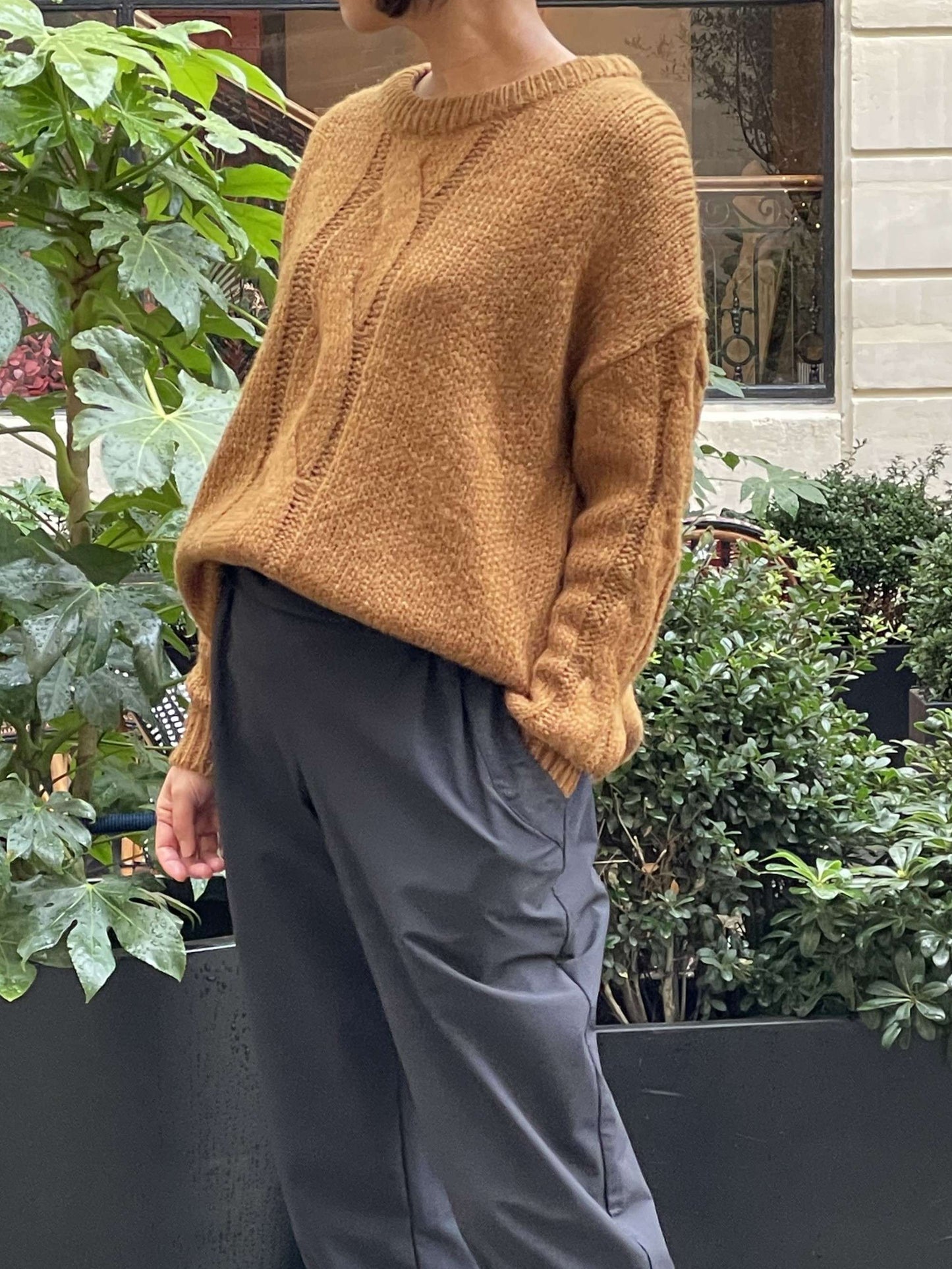 Pull classique marron