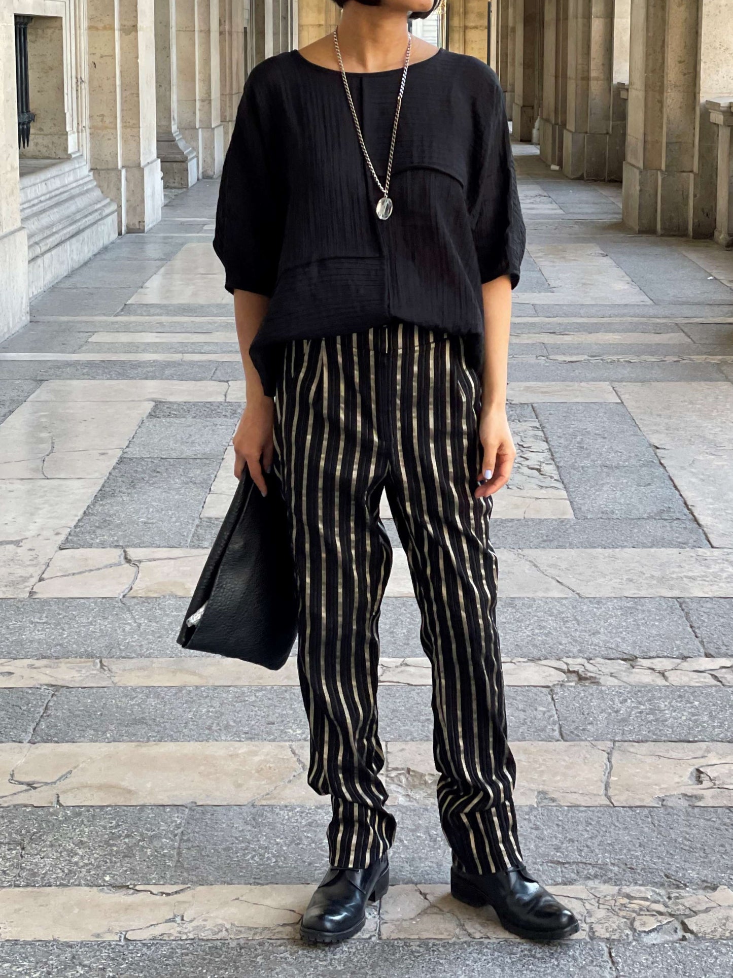 Pantalon rayures dorées