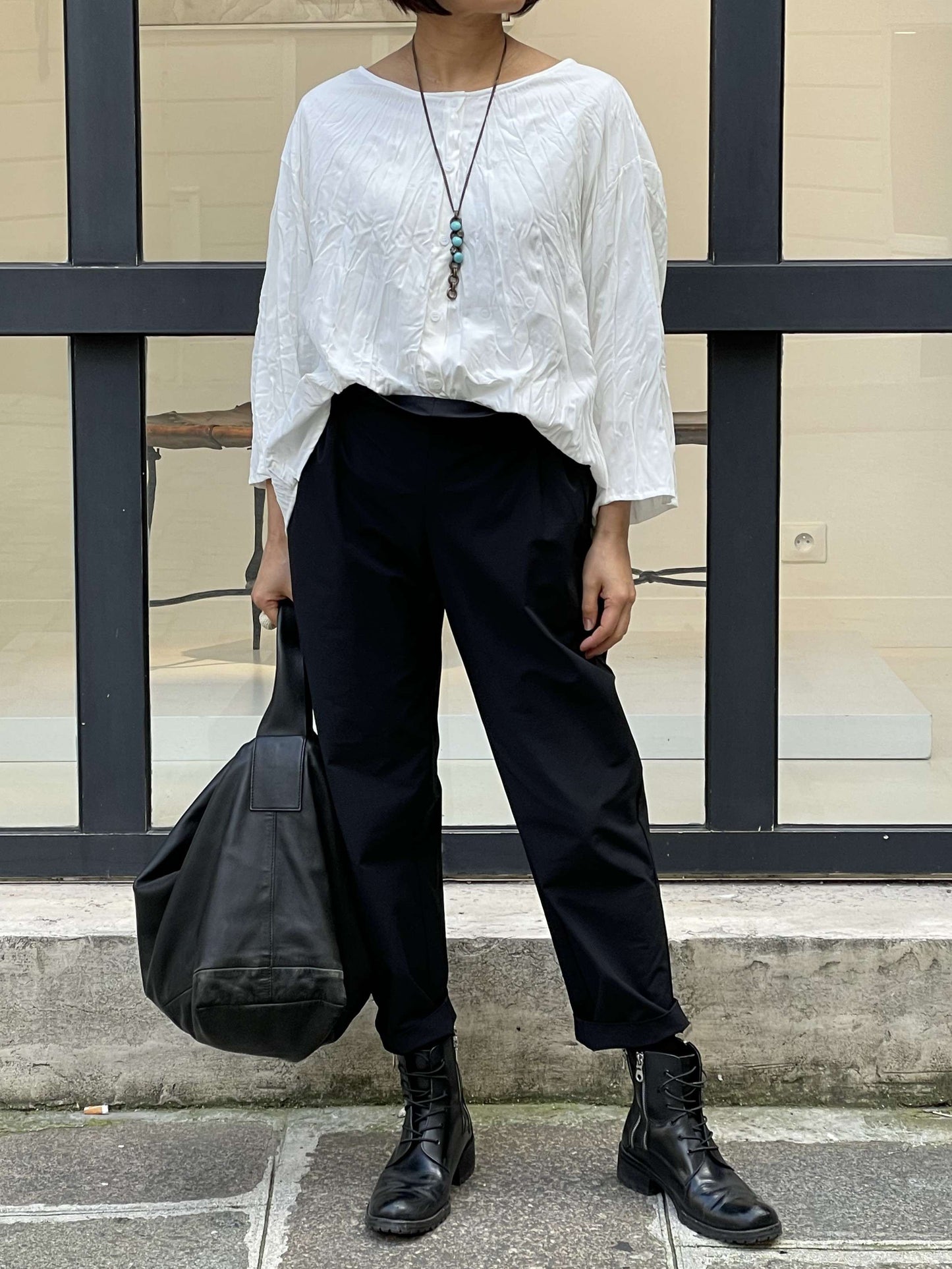 Chemise plissée blanche