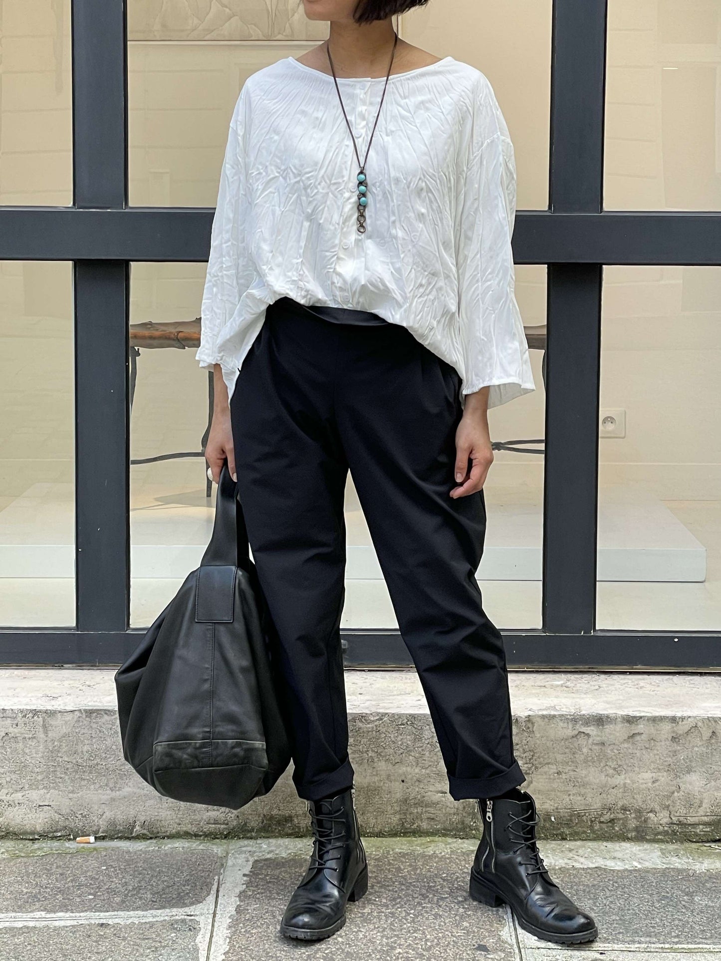 Chemise plissée blanche