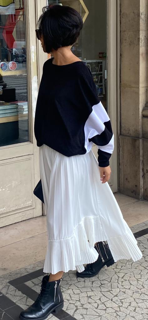 Jupe plissée asymétrique