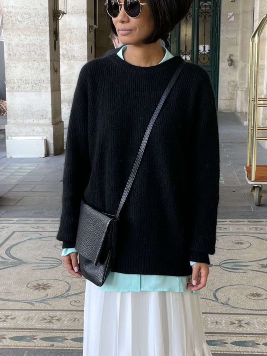 Pull en Mérinos noir