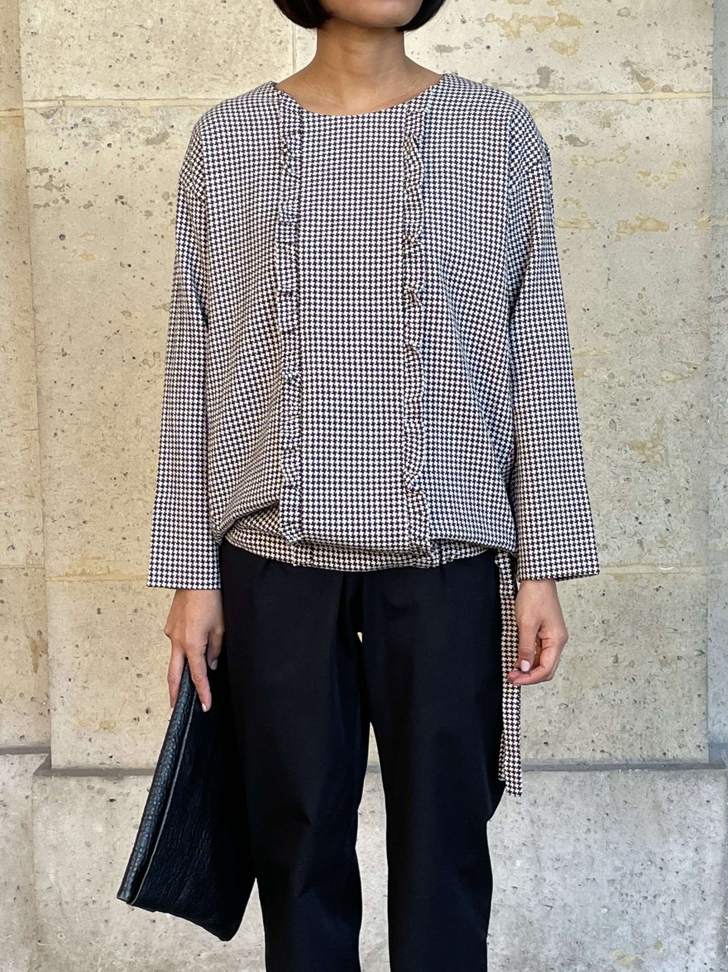 Blouse ample pied de poule
