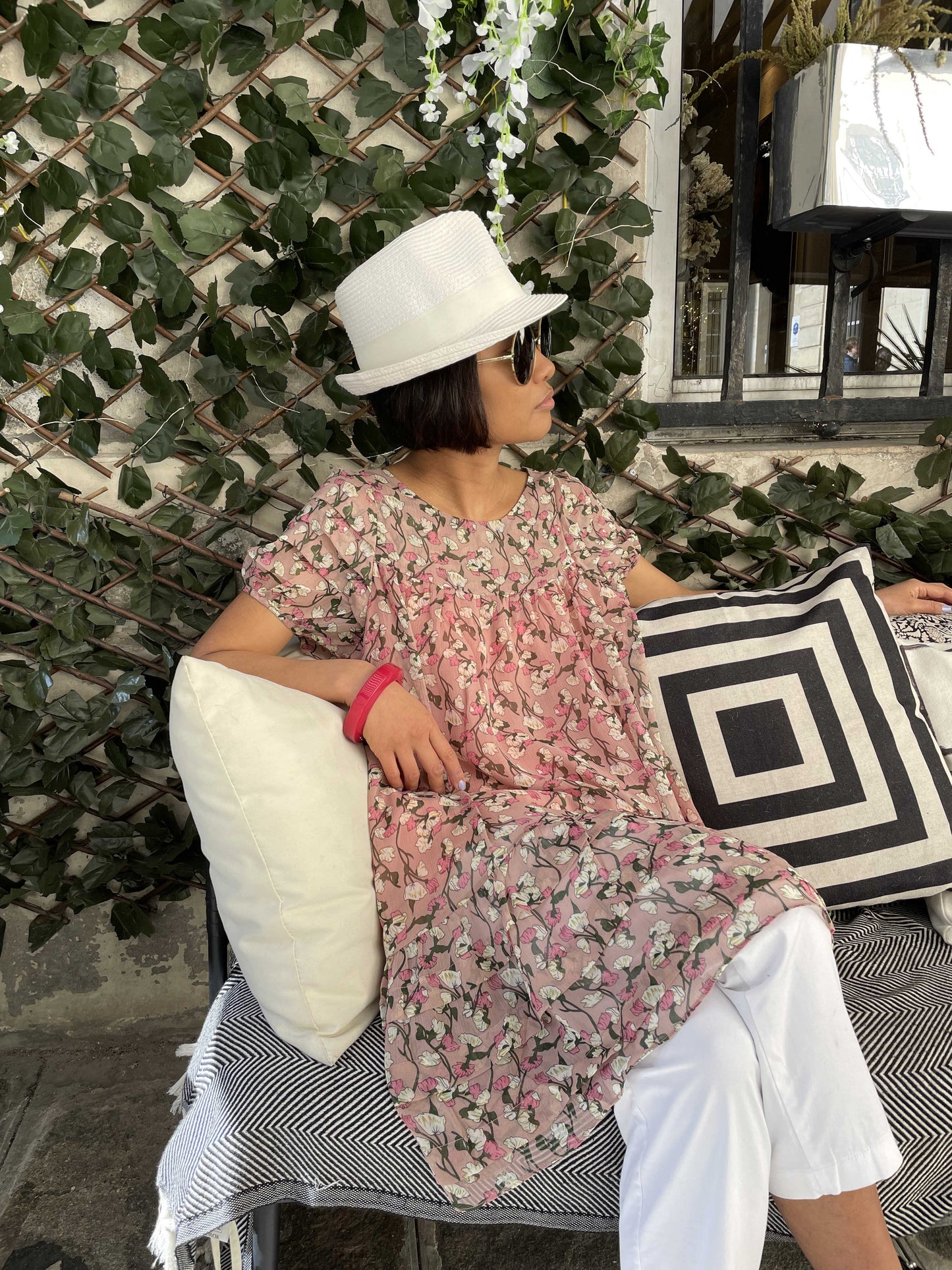 Robe rose imprimé floral