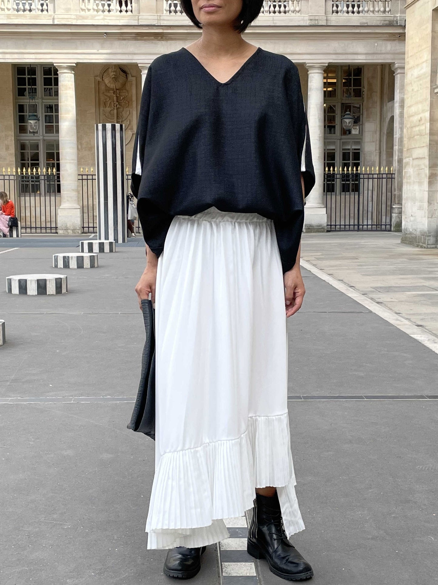 Jupe plissée asymétrique