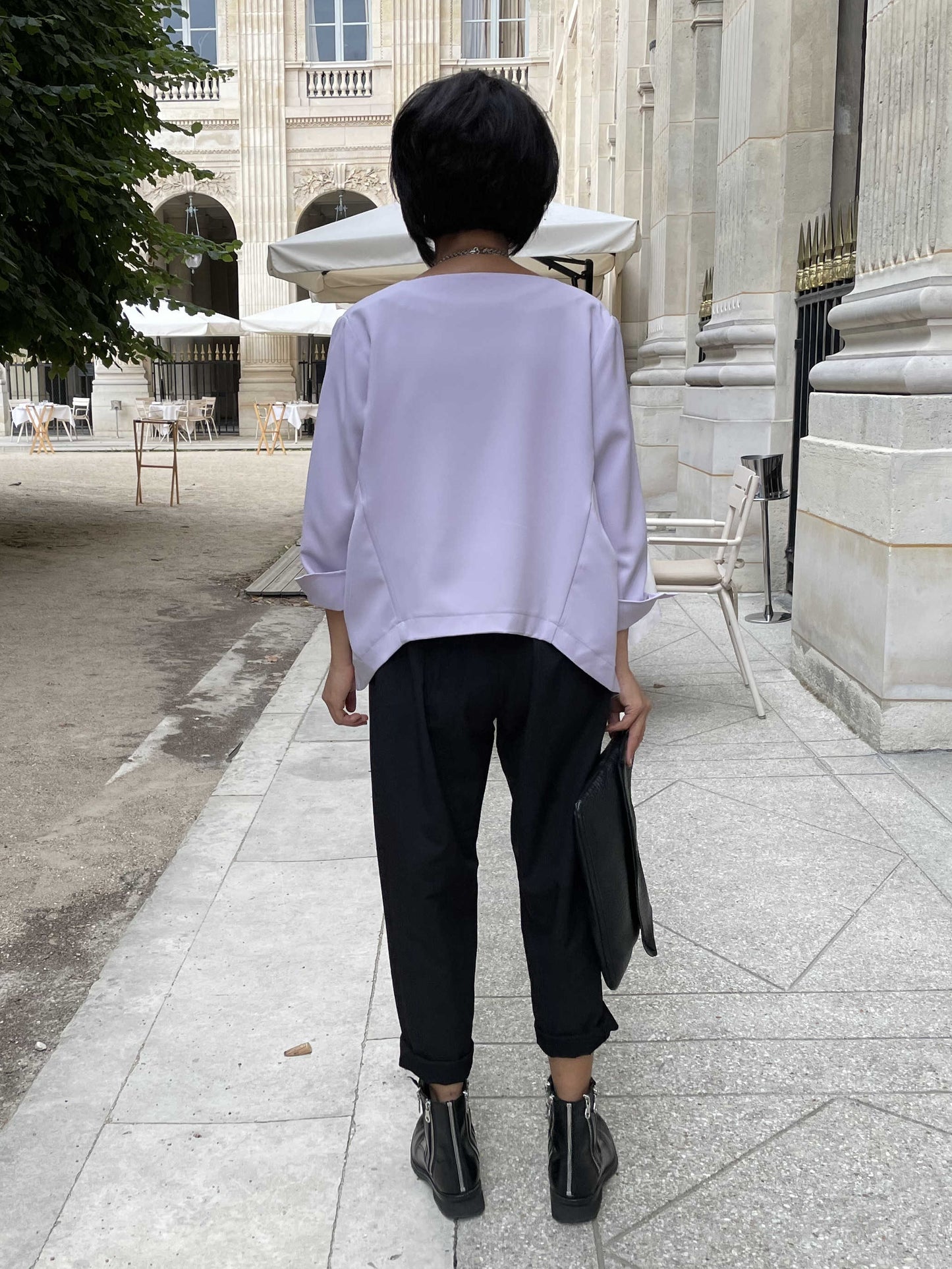 Veste croisée sans col