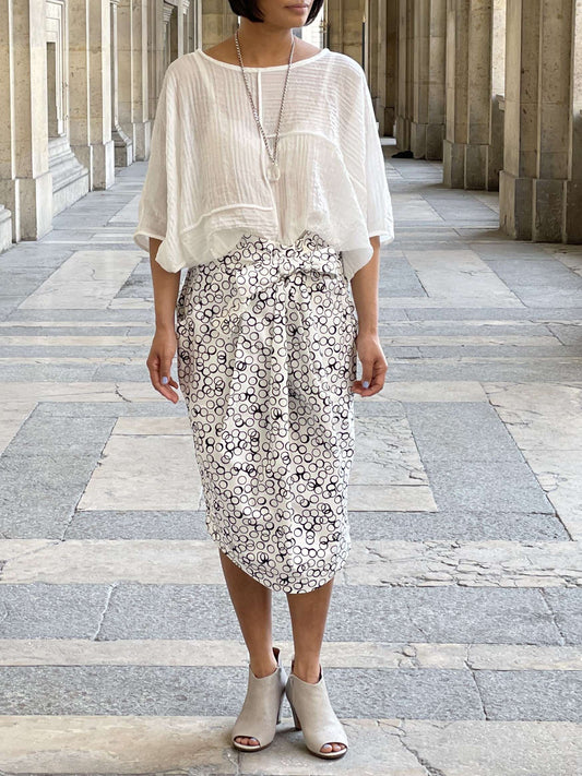 Blouse ample plissée blanche