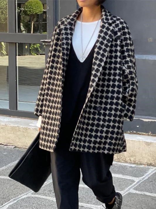 Manteau Motifs Pied-de-poule